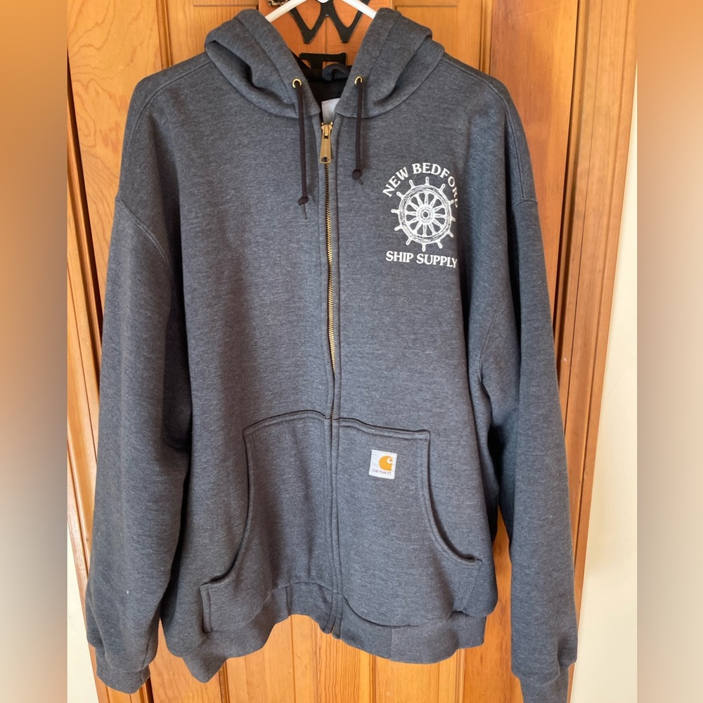 Carhartt Heather Gray Hoodie with Logo Patch